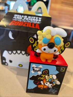 Sanrio My Melody x Godzilla Mothra Collectible Toy - Orange & Yellow